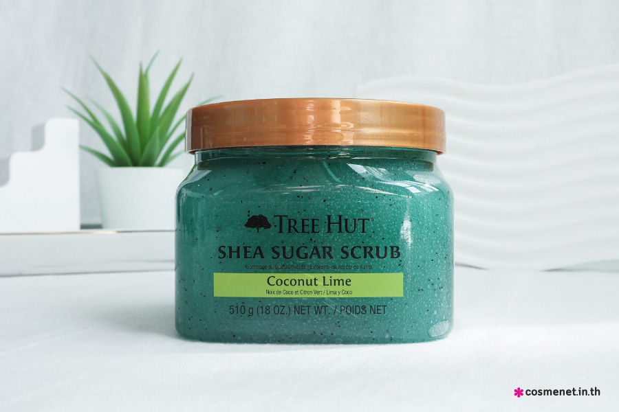 TREE HUT SHEA SUGAR SCRUB COCONUT LIME บำรุงอย่างล้ำลึกและปรับสมดุลความชุ่มชื่นของผิวเพื่อช่วยฟิ้นคืนความเปล่งปลั่งตามธรรมชาติของผิว