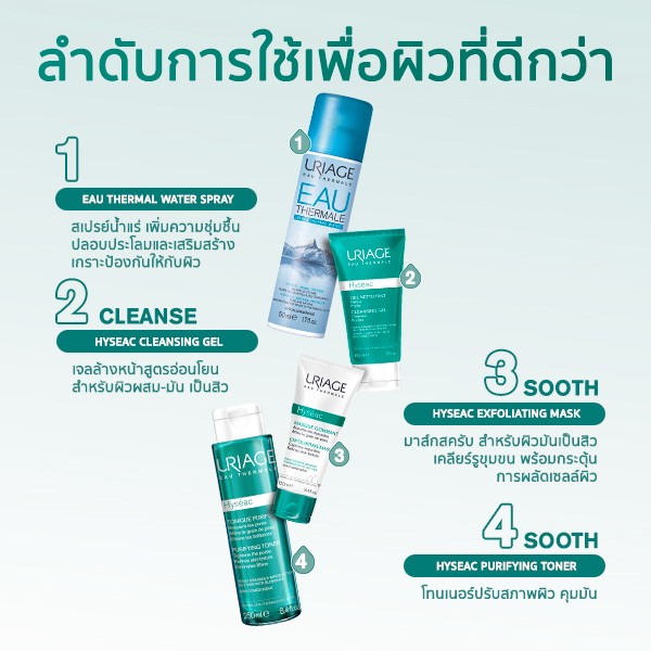 Uriage Hyseac Cleansing Gel เจลล้างหน้า