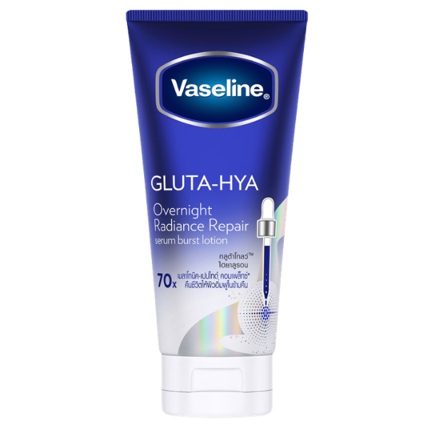 โลชั่นบำรุงผิวกาย Vaseline Healthy Bright Gluta-Hya Serum Burst Lotion Overnight Radiance Repair