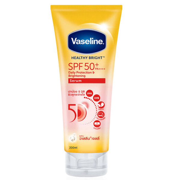 Vaseline Healthy White Sun   Pollution Protection Serum SPF50  PA     เซรั่มบำรุงผิวกาย