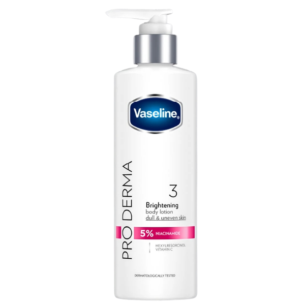 โลชั่นทาผิว Vaseline Pro Derma 3 Brightening with Niacinamide Body Lotion