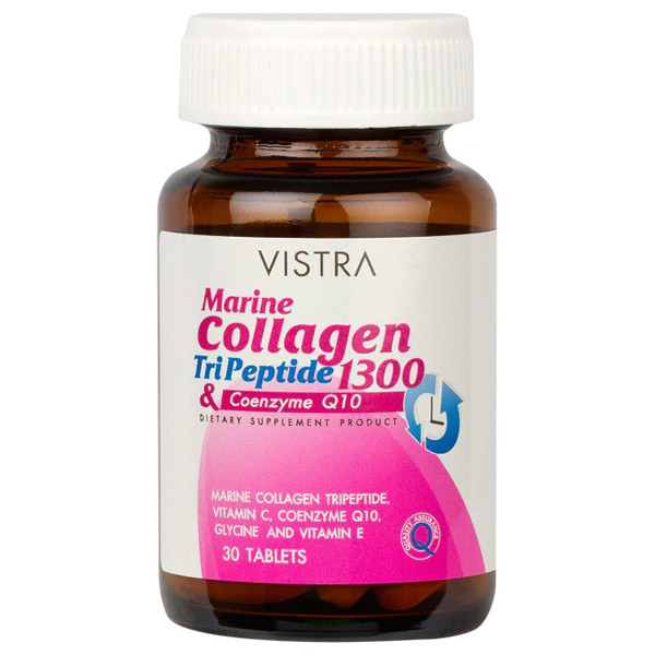VISTRA Marine Collagen TriPeptide 1300 & Coenzyme Q10 ผลิตภัณฑ์เสริมอาหาร