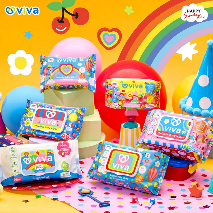 ผ้าเช็ดทำความสะอาดเด็ก ViVa Prebiotic Baby Wipes