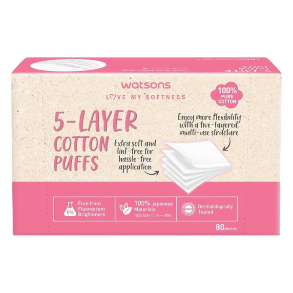 วัตสัน Watsons 5-Layer Cotton Puffs