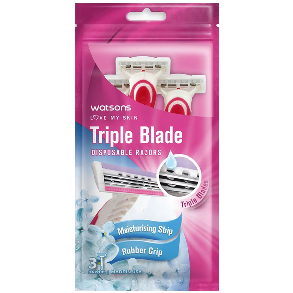 ด้ามมีดโกน Watsons Women Triple Blade Disposable Razors