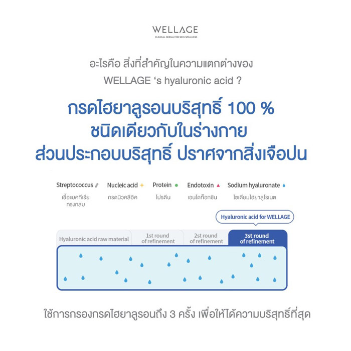 Wellage Real Hyaluronic Blue Ampoule แอมพูลบำรุงผิวหน้า ผิวใส ฉ่ำวาว ผิวกระชับ