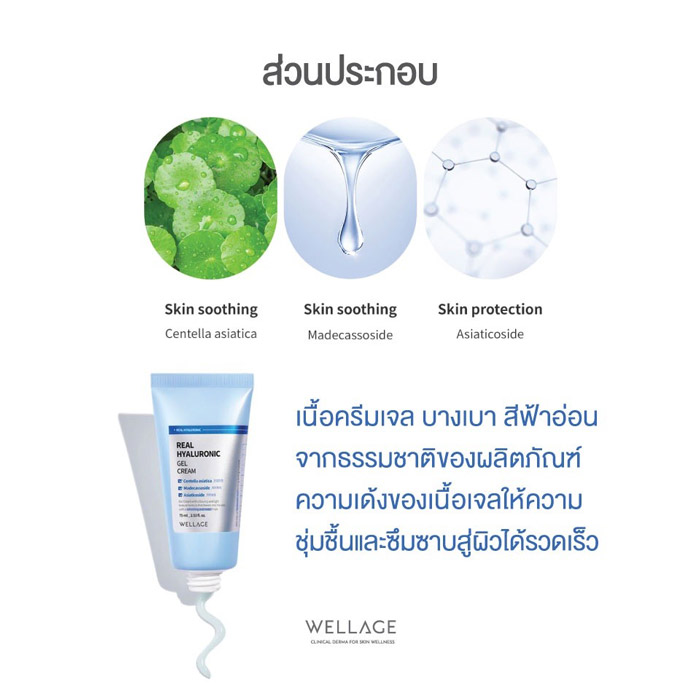 Wellage Real Hyaluronic Gel Cream เจลครีมบำรุงผิว กู้ผิวมันเพิ่มความชุ่มชื้นให้ผิว