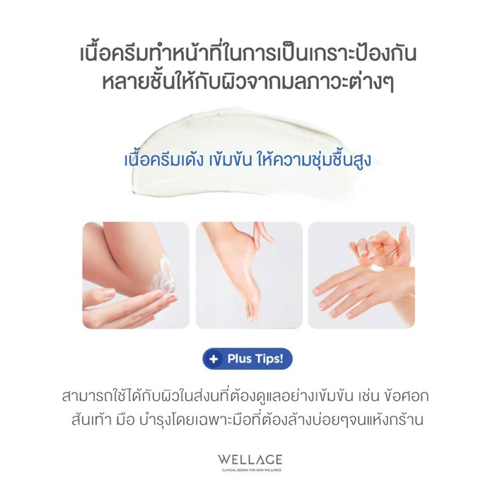 Wellage Real Hyaluronic Intensive Cream ครีมมอยส์เจอร์ไรเซอร์ เนื้อครีมที่เข้มข้นให้ความชุ่มชื้น สามารถแต่งหน้าทับได้โดยไม่เป็นขุย