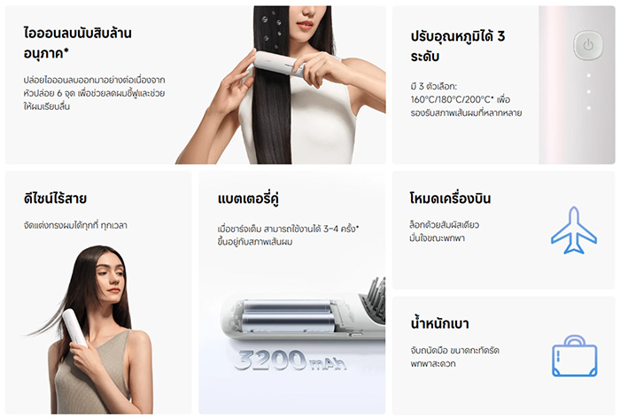 หวีไฟฟ้า Xiaomi Cordless Hair Straightener Brush