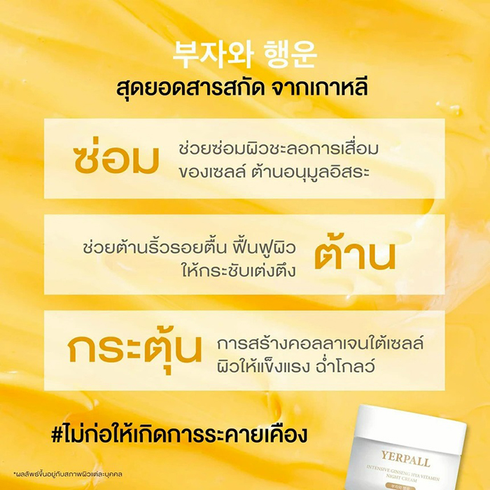ไนท์ครีม Yerpall Intensive Ginseng Hya Vitamin Night Cream