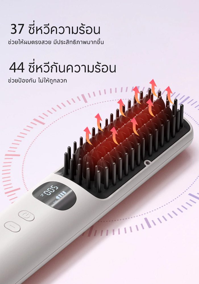 หวีไฟฟ้าไร้สาย Yoole Hair Straightening Brush