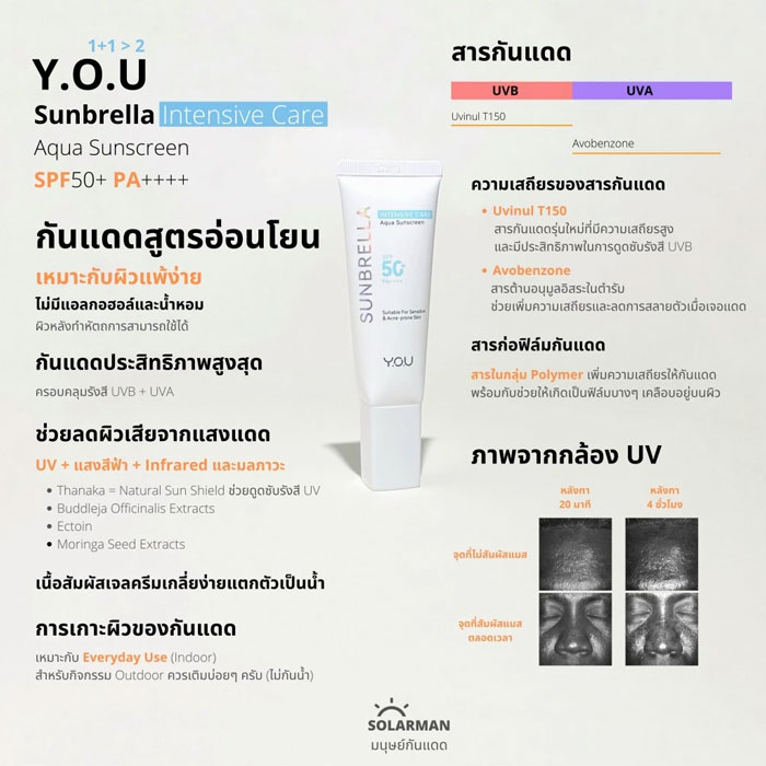 ครีมกันแดด You Sunbrella Intensive Care Aqua Sunscreen