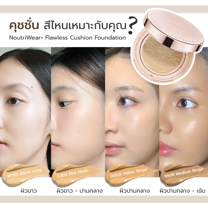 คุชชั่น You Noutri Wear + Flawless Cushion Foundation