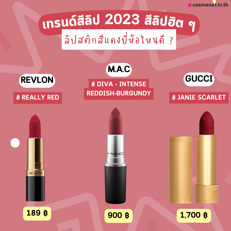 เทรนด์สีลิป 2023 สีลิปฮิต ลิปสีไหนทาแล้วหน้าสว่าง