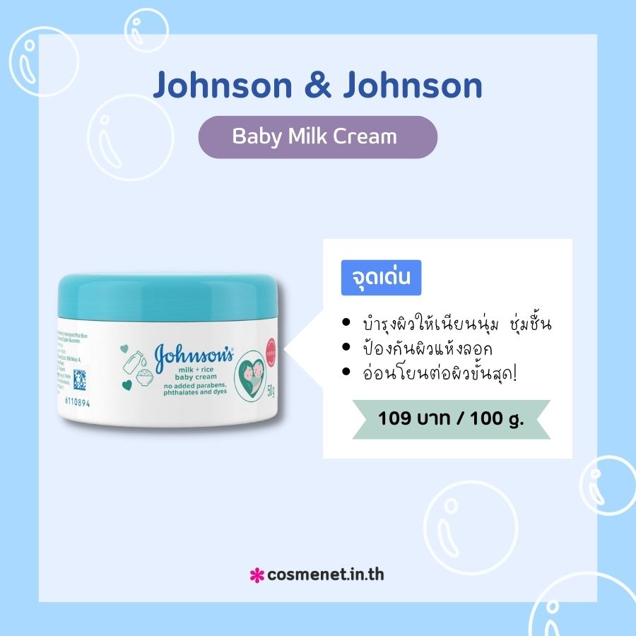 Johnson & Johnson Baby Milk Cream