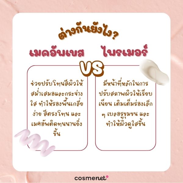 เมคอัพเบส กับ ไพรเมอร์ ต่างกันยังไง?