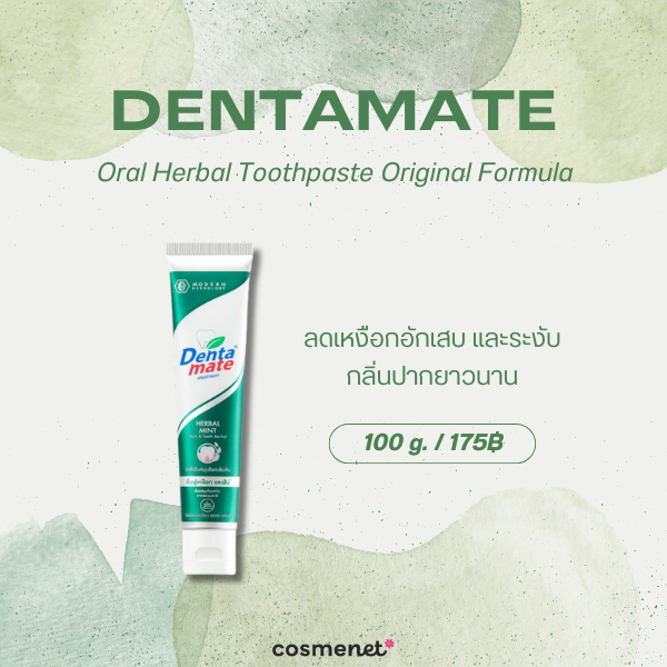 8 ยาสีฟันออร์แกนิค ยี่ห้อไหนดี 2026 สูตรอ่อนโยน ดูแลช่องปากสะอาดสดชื่น DentaMate Oral Herbal Toothpaste Original Formula