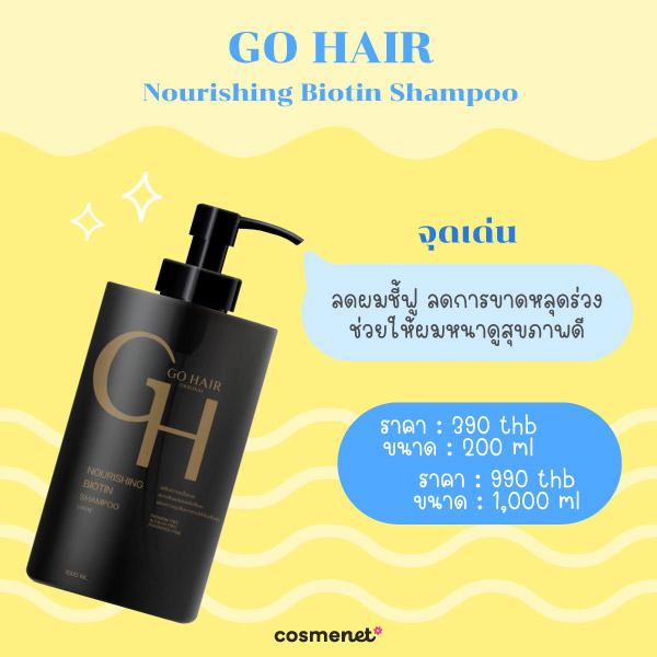 แชมพูลดผมชี้ฟู GO HAIR 