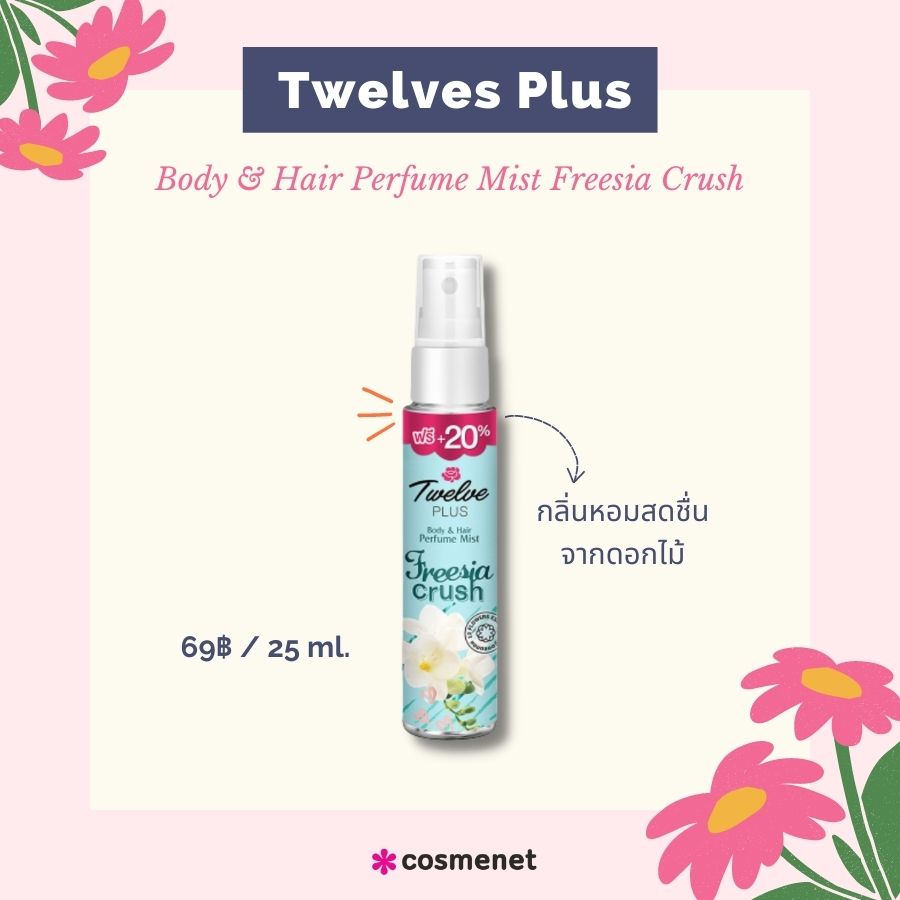 Twelves Plus Body & Hair Perfume Mist Freesia Crush