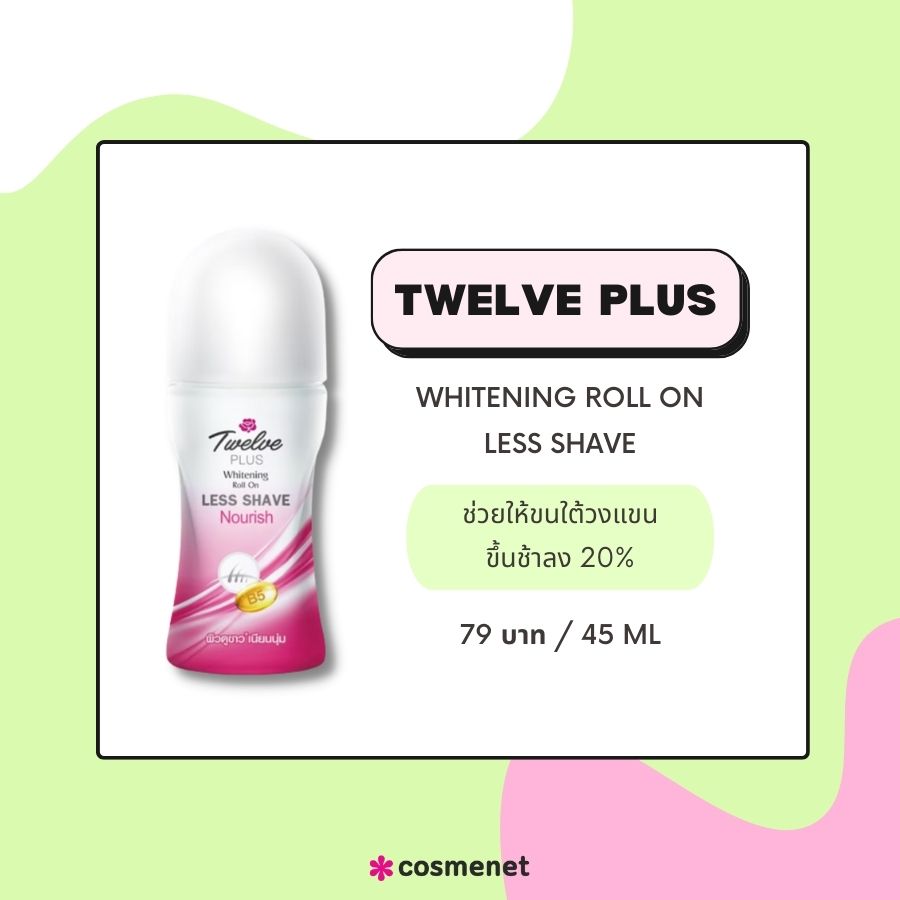 Twelve Plus Whitening Roll On Less Shave