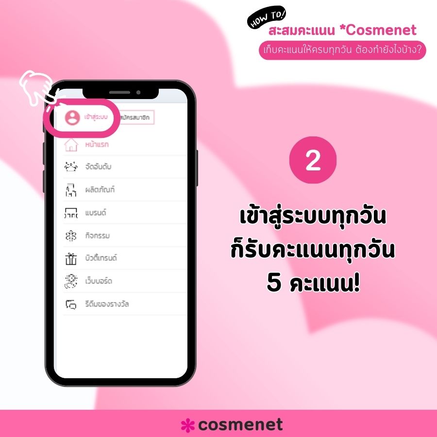 สะสมคะแนน Cosmenet