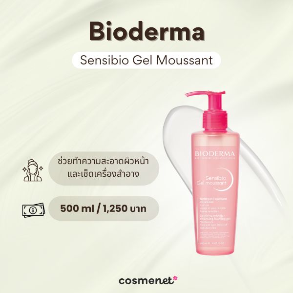 โฟมล้างหน้าไม่มีฟอง Bioderma Sensibio Gel Moussant