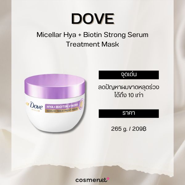DOVE Micellar Hya + Biotin Strong Serum Treatment Mask