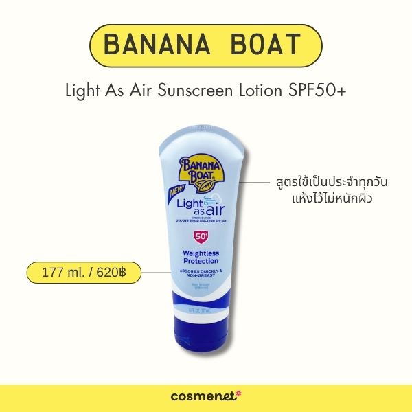 Banana Boat Light As Air Sunscreen Lotion SPF50+