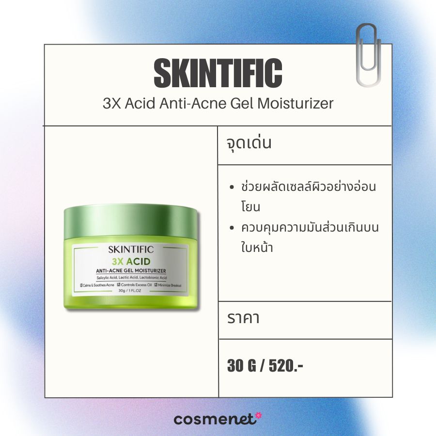 มอยส์เจอไรเซอร์ ลดรอยสิว Skintific 3X Acid Anti-Acne Gel Moisturizer