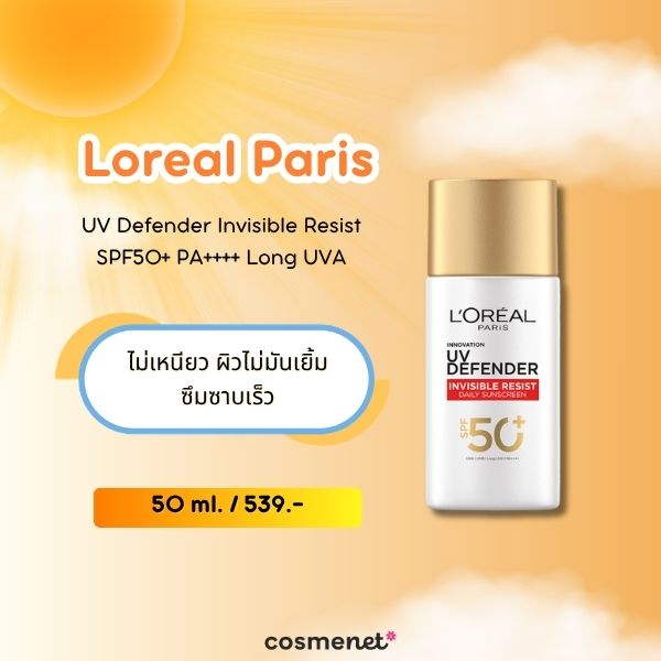 Loreal Paris UV Defender Invisible Resist SPF50+ PA++++ Long UVA