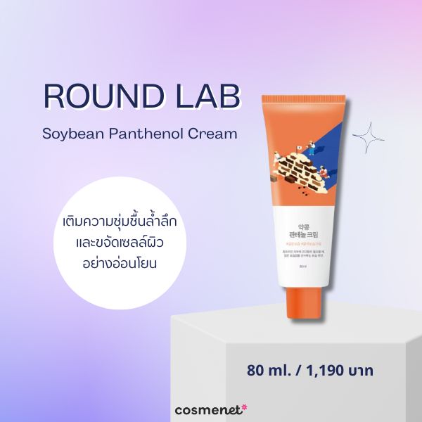 วิตามิน B5 คืออะไร? พร้อมแนะนำ 8 สกินแคร์ที่มีวิตามิน B5 เพิ่มความชุ่มชื้น ลดผิวอักเสบ Round Lab Soybean Panthenol Cream