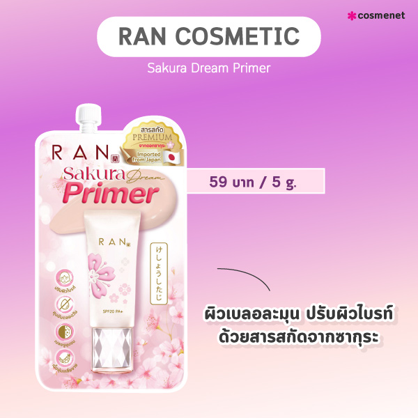 ไพรเมอร์เซเว่น RAN COSMETIC Sakura Dream Primer