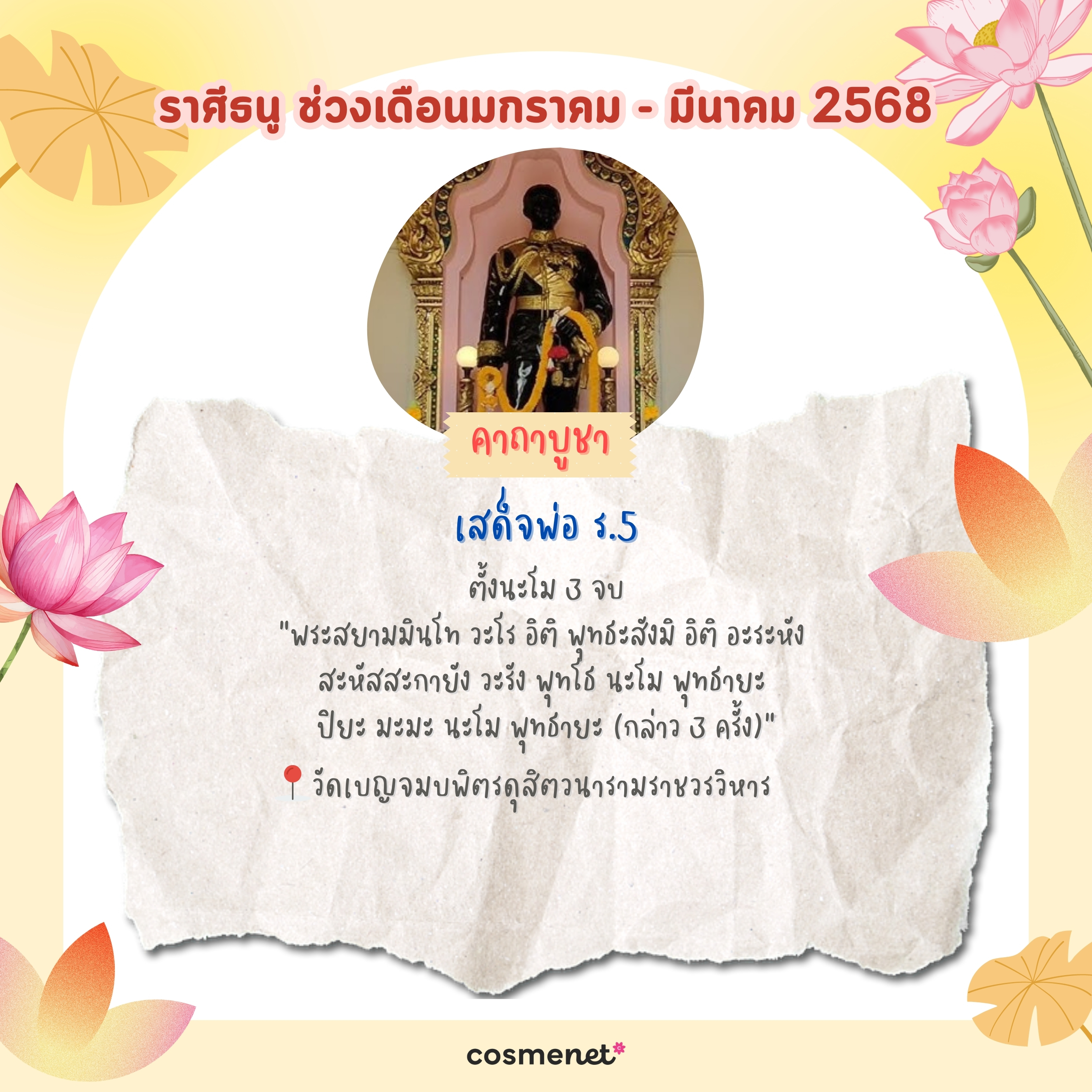 แนะนำสถานที่ไหว้พระ ขอพรสิ่งศักดิ์สิทธิ์ เสริมดวงทั้ง 12 ราศี ช่วงเดือนมกราคม - มีนาคม 2568