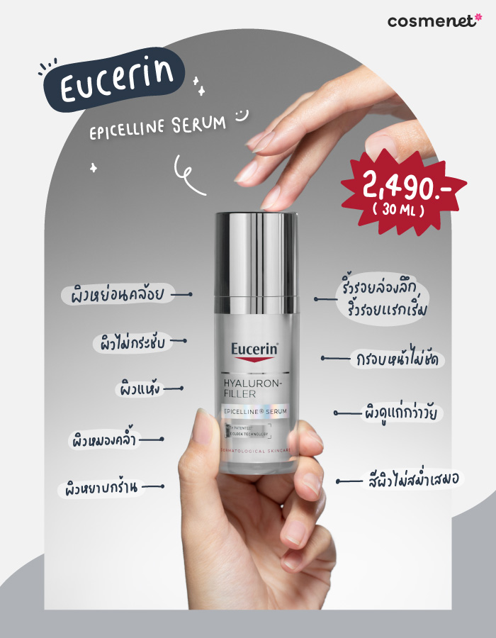 รีวิวเซรั่มลดเลือนริ้วรอย Eucerin Hyaluron-Filler Epicelline Serum