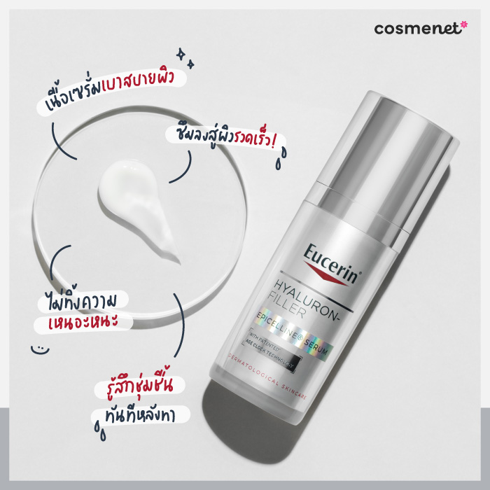 รีวิวเซรั่มลดเลือนริ้วรอย Eucerin Hyaluron-Filler Epicelline Serum