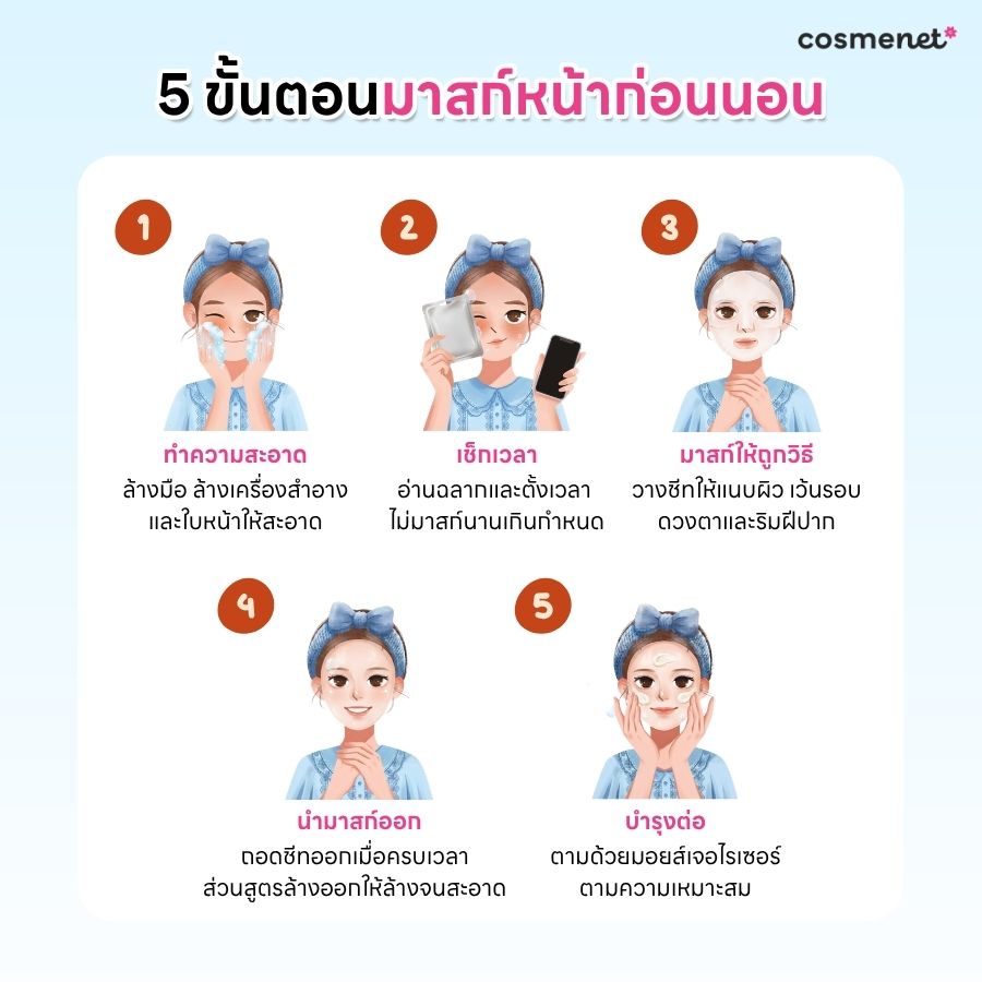 วิธีมาสก์หน้าก่อนนอน