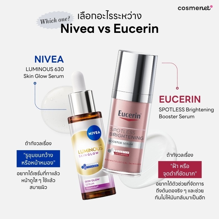 เปรียบเทียบ ไทอามิดอล ใน Eucerin กับ Nivea ตัวไหนเหมาะกับเรา?