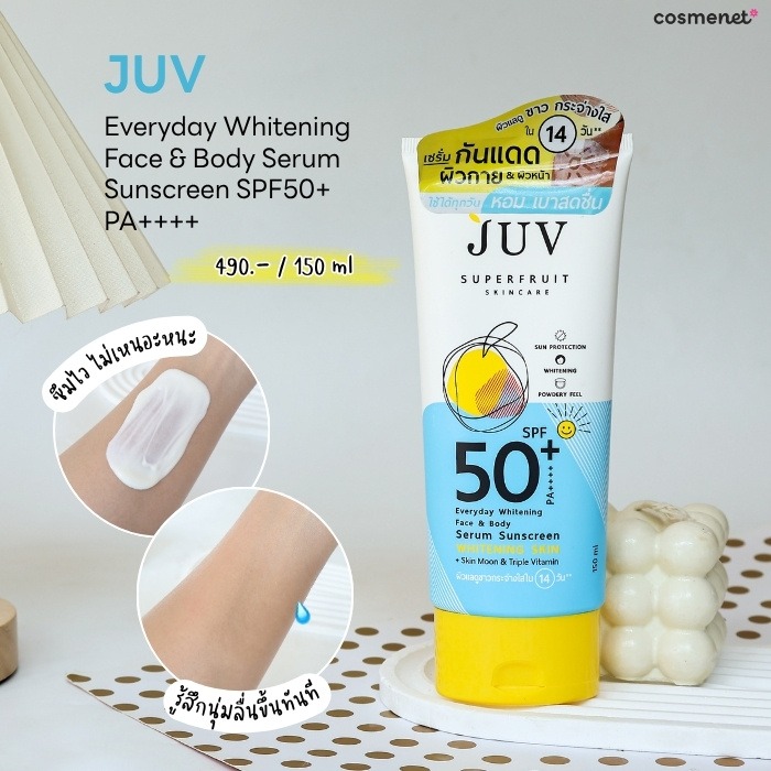 รีวิวกันแดดตัว JUV Everyday Whitening Face & Body Serum Sunscreen SPF50+ PA++++