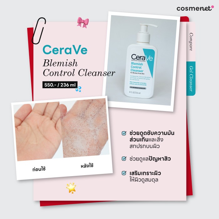 รีวิวเจลล้างหน้า CeraVe Blemish Control Cleanser