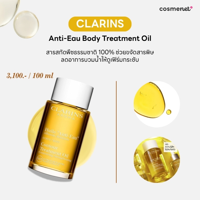 บอดี้ออยล์ ยี่ห้อไหนดี Clarins Anti-Eau Body Treatment Oil