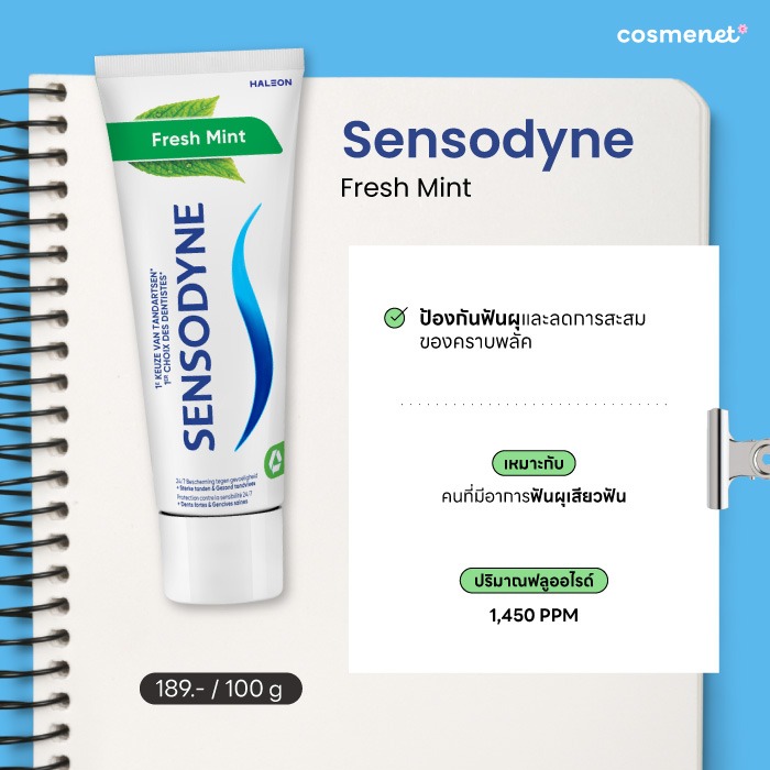 ยาสีฟันป้องกันฟันผุ Sensodyne Fresh Mint