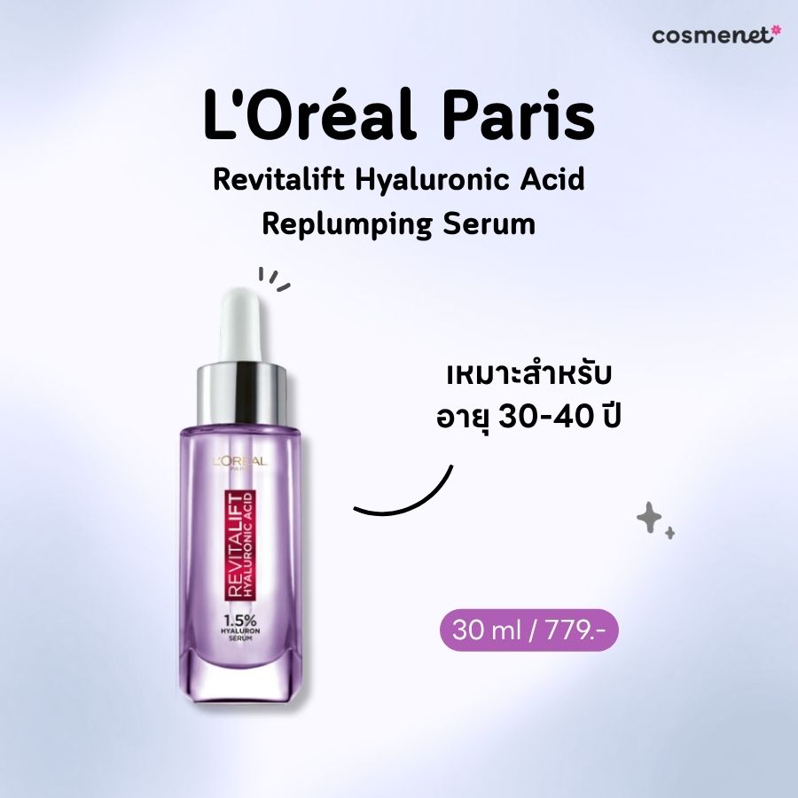 เซรั่มลดริ้วรอย L'Oréal Paris Revitalift Hyaluronic Acid Replumping Serum