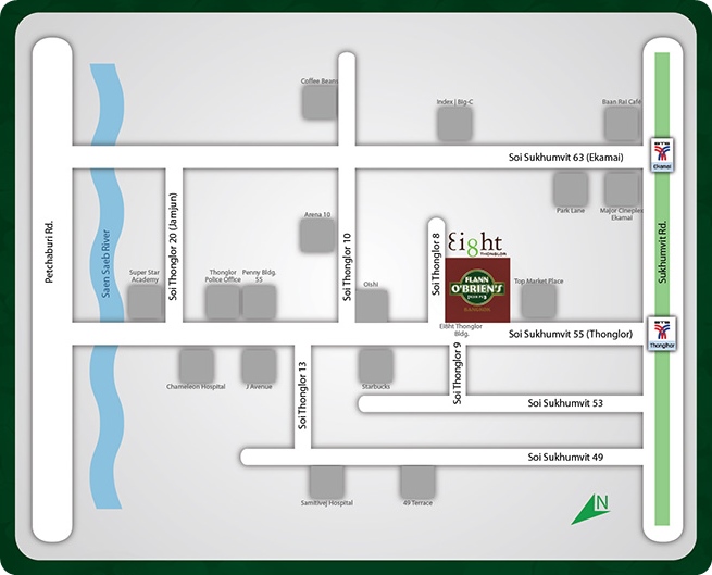 แผนที่ Flann O'Brien's Irish Pub สาขาทองหล่อ