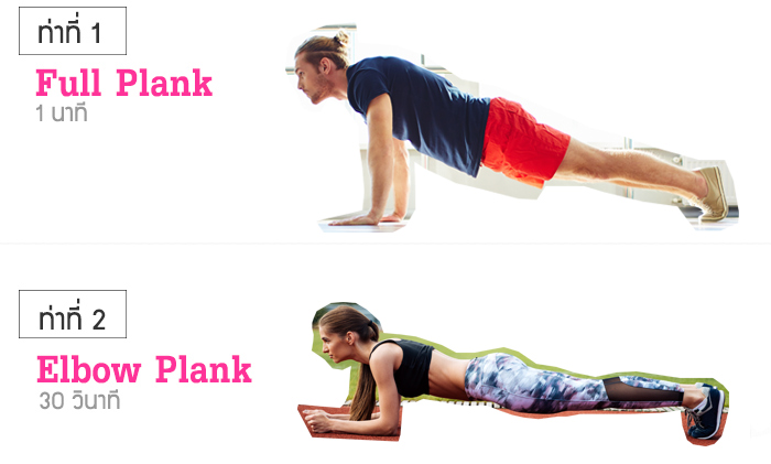 2 ท่า plank สร้างซิกแพคสำหรับผู้หญิง