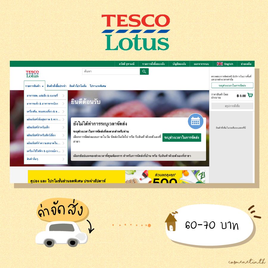 ซื้ออาหารสด อาหารแห้ง ส่งถึงบ้าน ที่ Tesco Lotus ซุปเปอร์มาร์เก็ต