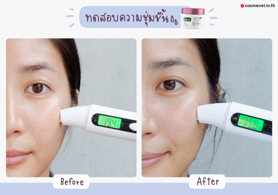 รีวิวทดสอบความชุ่มชื้น Cetaphil Bright Healthy Radiance Brightening Night Comfort Cream กระปุกม่วง