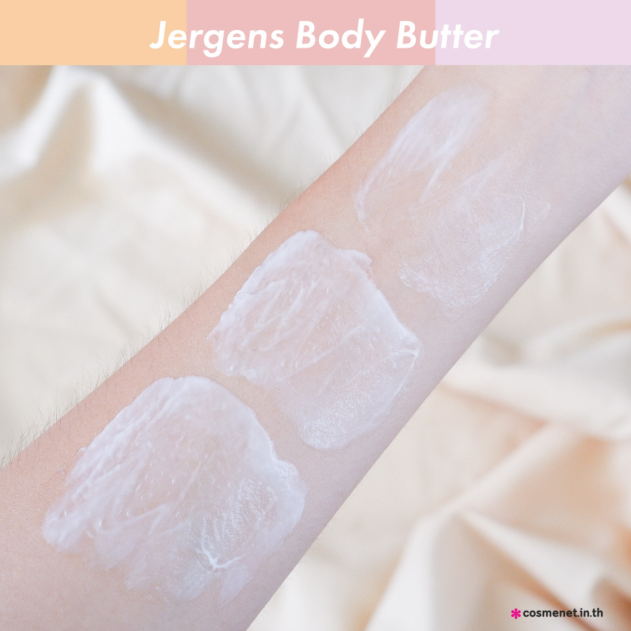 เปรียบเทียบเนื้อสัมผัส Jergens Body Butter ทั้ง 3 สูตร