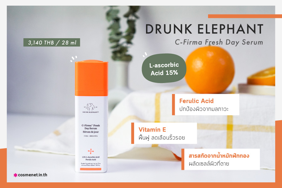 เซรั่ม วิตามินซี Drunk Elephant C-Firma™ Fresh Day Serum