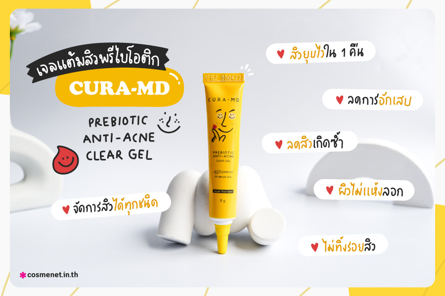 เจลแต้มสิว CURA-MD Prebiotic Anti-Acne Clear Gel