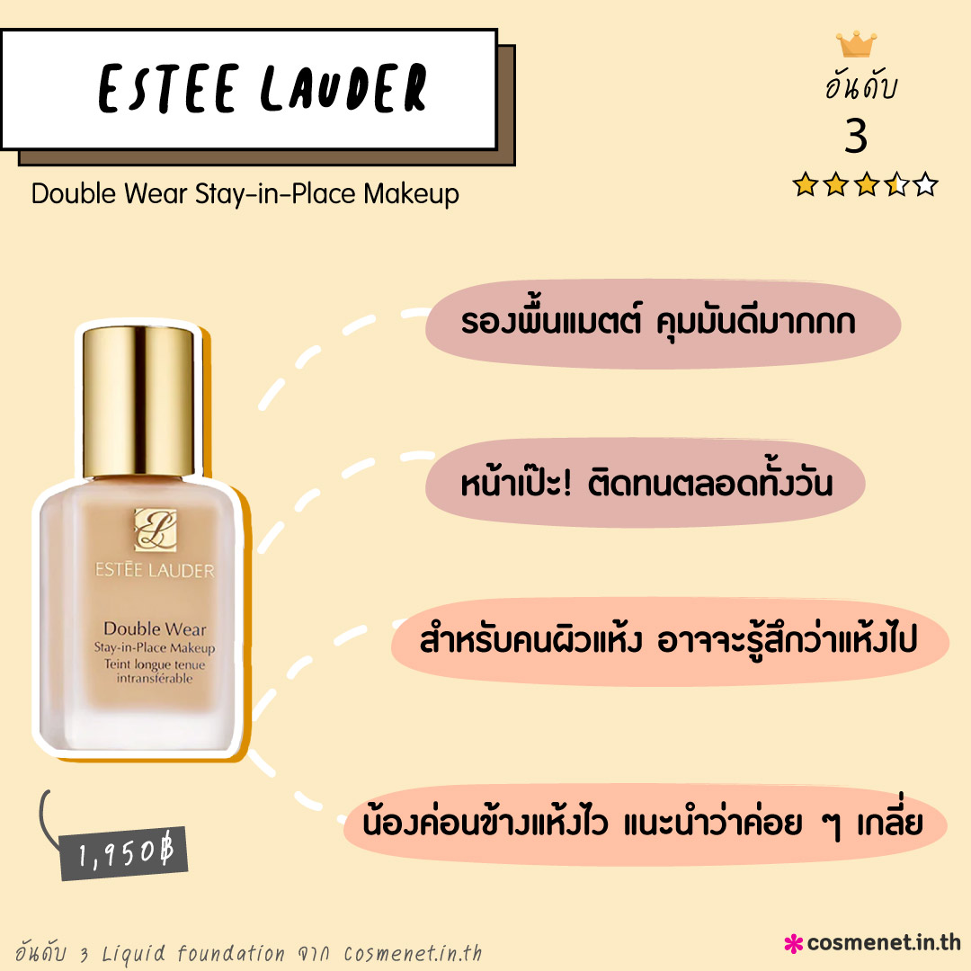 รีวิวรองพื้นคุมมัน Estee Lauder Double Wear Stay-in-Place Makeup